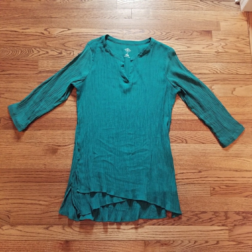 Deep Lagoon Crinkle Tunic